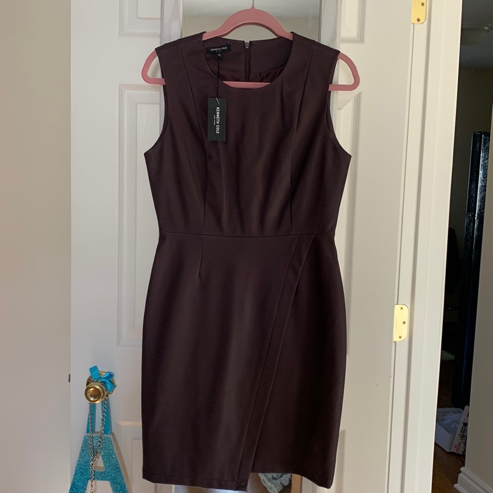 Burgundy leather like dress.